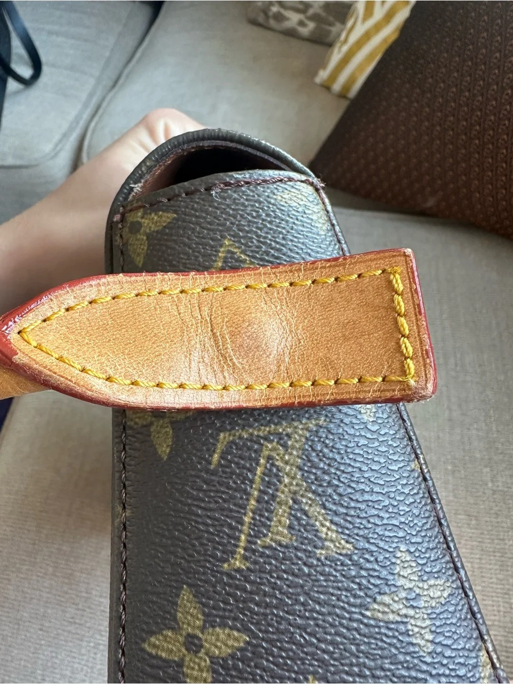 Louis Vuitton Brown Monogram Canvas Shoulder Bag Looping 90s Vintage